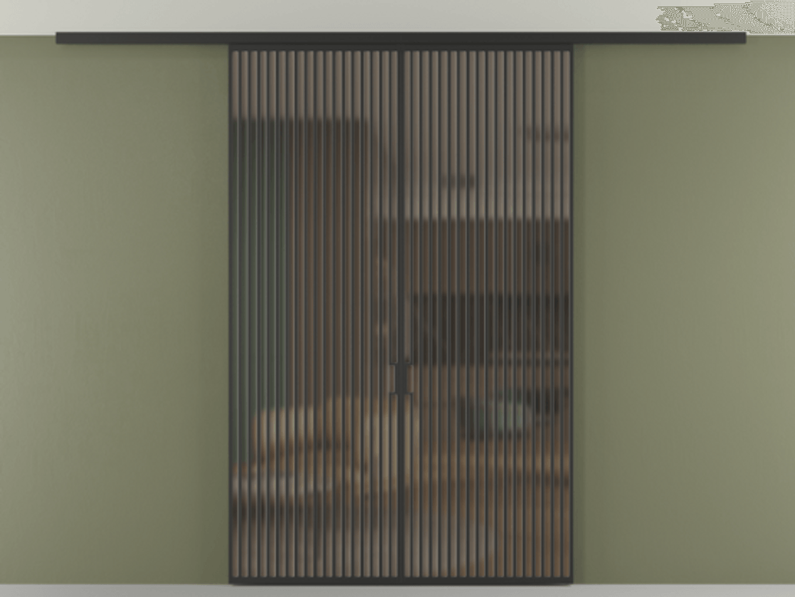 Перегородка Формато вдоль стены на потолок 2 створки АЛПР 040.06 Алюминий Черный Сатинированное бронзовое стекло, триплекс Цена 2860540 AMD | Volhovec