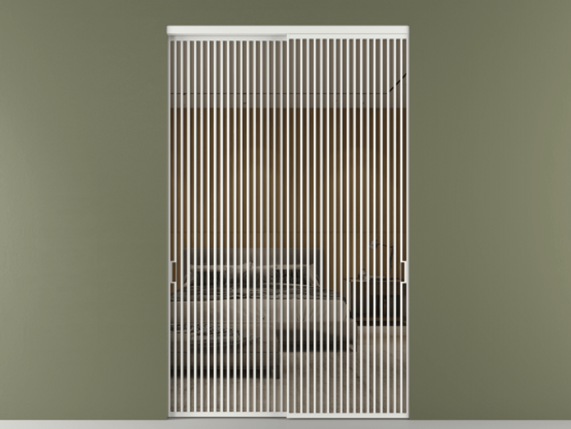 Перегородка Formato внутри проёма 2 створки АЛПР 040.06 Алюминий белоснежный Рефлективное бронзовое стекло "Stopsol", калёное Цена 4547480 AMD  | Volhovec