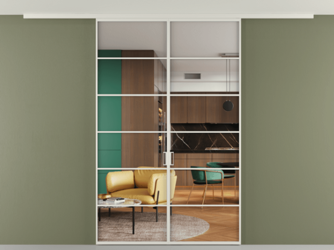 Перегородка Формато вдоль стены на потолок 2 створки АЛПР 040.04 Алюминий Белый Прозрачное стекло "Кристал Вижн", калёное. Скрытый короб БЕЛ Цена 1693960 AMD 1. Полотно 2 шт. (800/2100 мм)
2. Комплект установки раздвижной системы
3. Базовый комплект фурнитуры
4.Ручка Рондо. Фабрика дверей Волховец 8 (800) 551 43 19 Перегородка Формато вдоль стены на потолок 2 створки АЛПР 040.04 Алюминий Белый Прозрачное стекло "Кристал Вижн", калёное Цена 1693960 AMD | Volhovec