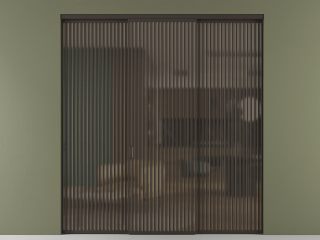 Перегородка Формато внутри проёма 3 створки АЛПР 040.06 Алюминий антрацит Сатинированное бронзовое стекло, триплекс Цена 3087230 AMD | Volhovec