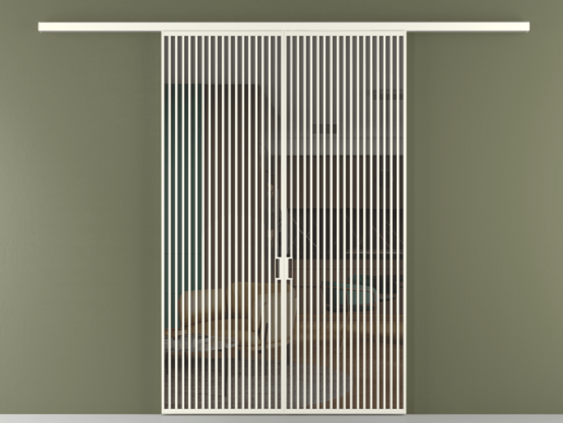 Перегородка Formato вдоль стены 2 створки АЛПР 040.06 Алюминий жемчужный Прозрачное серое стекло, триплекс Цена 2893180 AMD | Volhovec