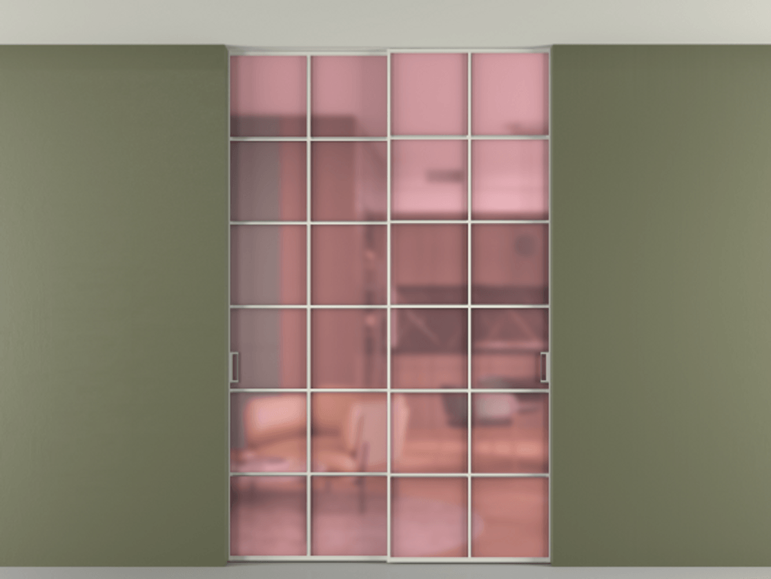 Перегородка Formato внутри проёма двустворчатая со скрытым креплением в потолок АЛПР 040.05 Алюминий Белый Сатинированное розовое стекло, триплекс. Скрытый короб БЕЛ Цена 1774800 AMD 1. Полотно 2 шт. (800/2100 мм)
2. Комплект установки раздвижной системы
3. Базовый комплект фурнитуры
4. Ручка RONDO. Фабрика дверей Волховец 8 (800) 551 43 19 Перегородка Formato внутри проёма двустворчатая со скрытым креплением в потолок АЛПР 040.05 Алюминий Белый Сатинированное розовое стекло, триплекс Цена 1774800 AMD | Volhovec