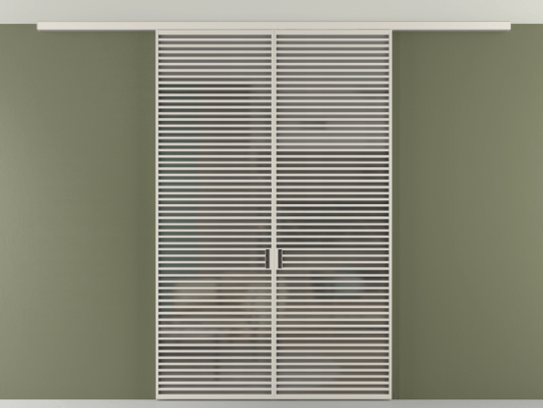 Перегородка Формато вдоль стены на потолок 2 створки АЛПР 040.07 Алюминий облачно-серый Сатинированное серое стекло, триплекс Цена 2477450 AMD | Volhovec