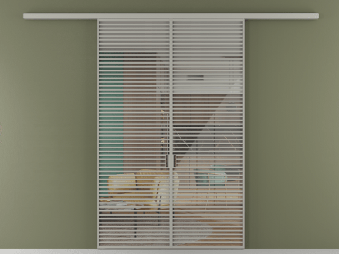 Перегородка Формато вдоль стены 2 створки АЛПР 040.07 Алюминий нейтральный серый Рефлективное прозрачное стекло "Стопсол", калёное Цена 3001080 AMD | Volhovec