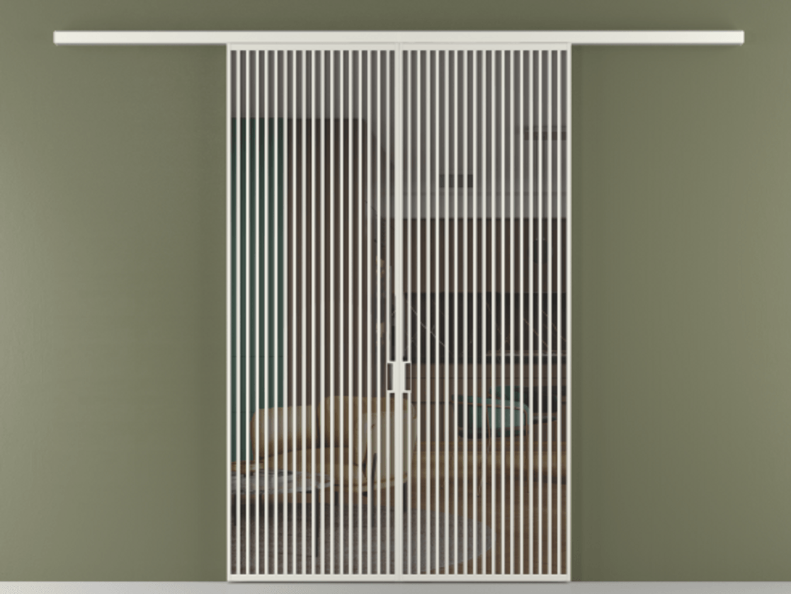 Перегородка Формато вдоль стены 2 створки АЛПР 040.06 Алюминий серый Прозрачное серое стекло, триплекс Цена 2309480 AMD | Volhovec