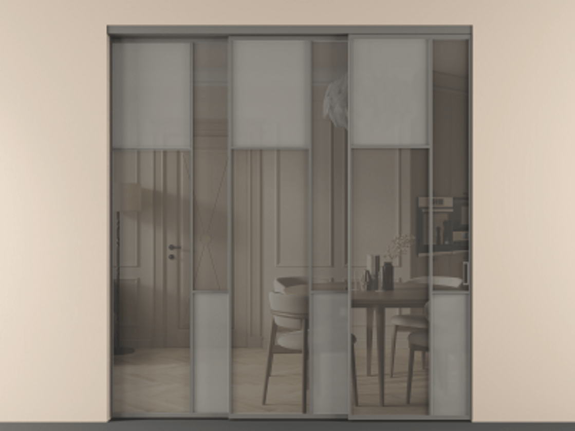 Перегородка Mosaic внутри проёма 3 створки с синхронным механизмом АЛПР 041.10 Алюминий классический серый Сатинированное серое стекло, триплекс, 6 мм + Прозрачное серое стекло, триплекс. Цена 2949760 AMD . Фабрика дверей Волховец 8 (800) 551 43 19 Перегородка Mosaic внутри проёма 3 створки с синхронным механизмом АЛПР 041.10 Алюминий классический серый Сатинированное серое стекло, триплекс, 6 мм + Прозрачное серое стекло, триплекс Цена 2949760 AMD | Volhovec