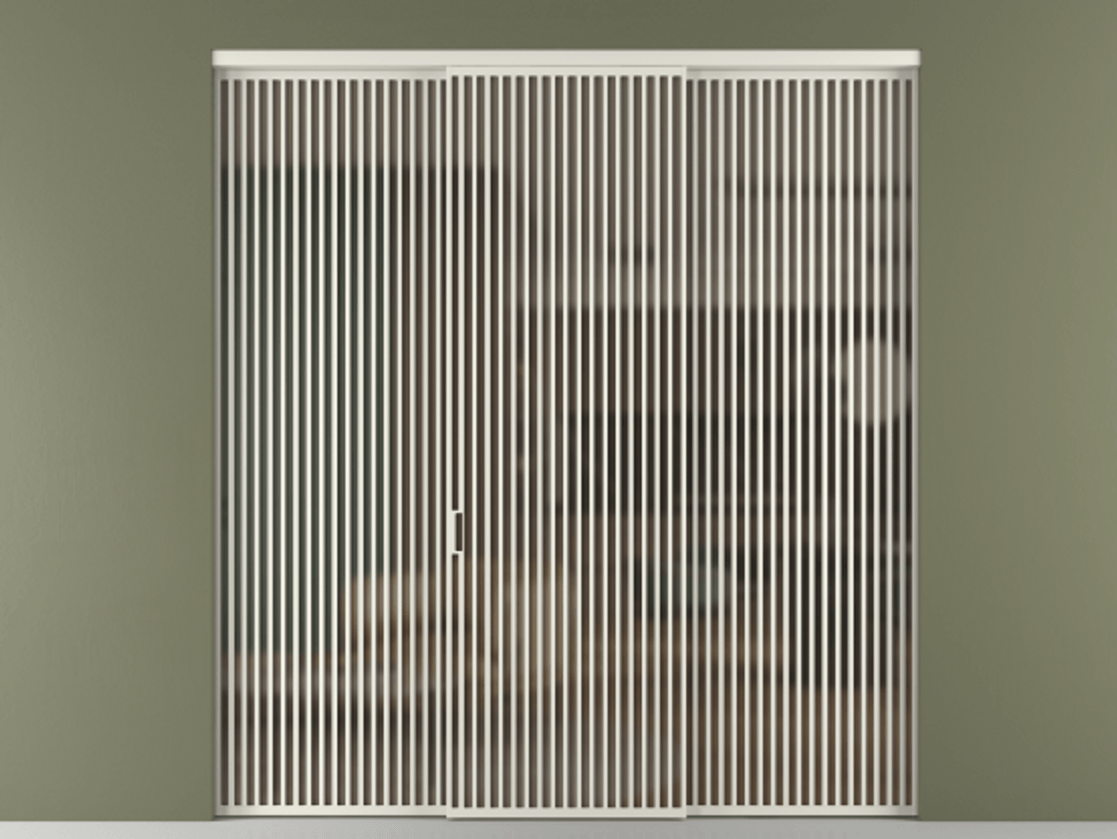 Перегородка Формато внутри проёма 3 створки АЛПР 040.06 Алюминий Белый Сатинированное бронзовое стекло, триплекс Цена 2953200 AMD | Volhovec