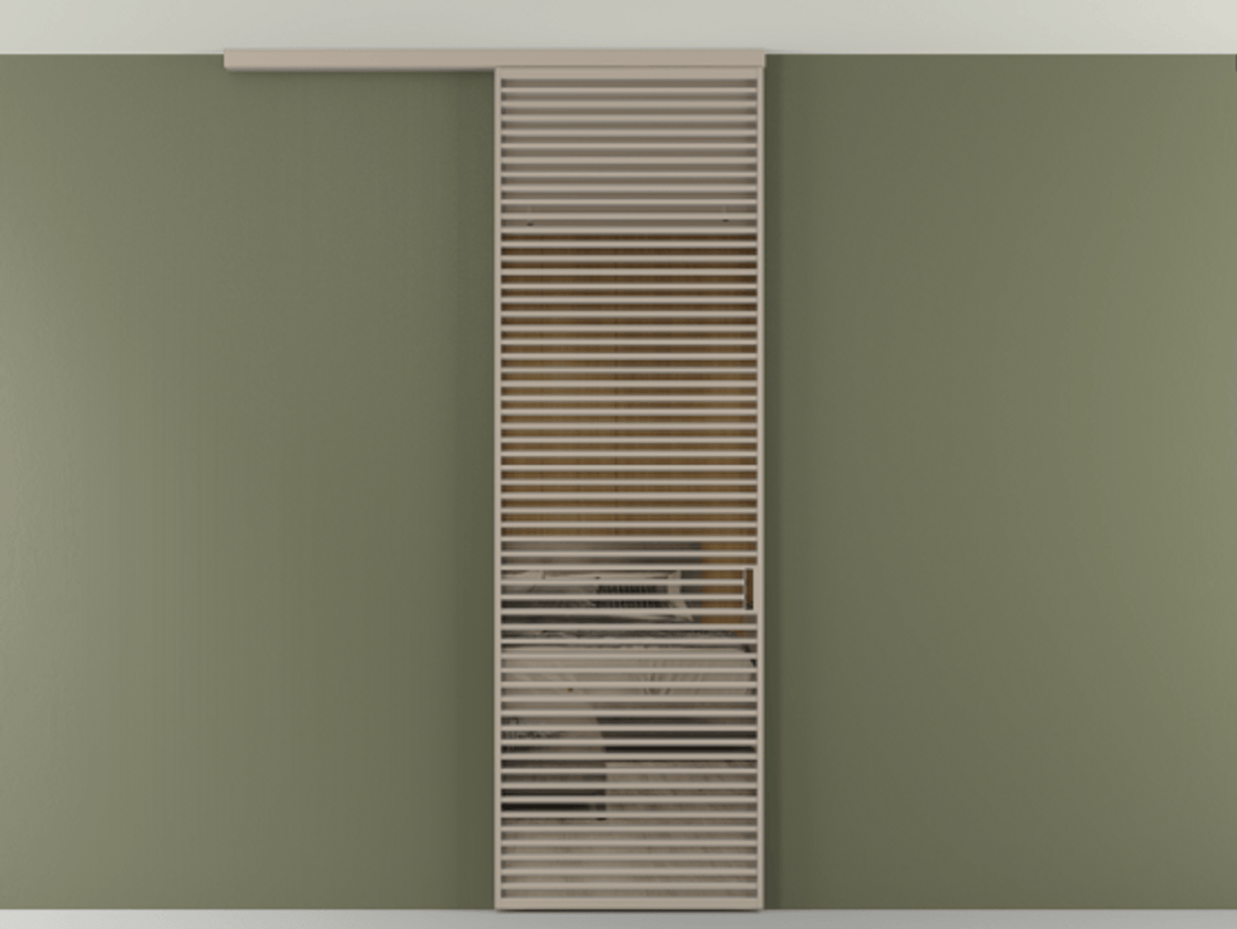 Перегородка Формато вдоль стены на потолок 1 створка АЛПР 040.07 Алюминий бисквитный Рефлективное бронзовое стекло "Стопсол", калёное Цена 1305830 AMD | Volhovec