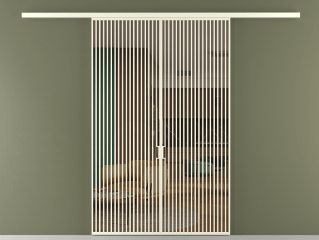 Перегородка Формато вдоль стены 2 створки АЛПР 040.06 Алюминий молочно-белый Прозрачное бронзовое стекло, триплекс Цена 2309480 AMD | Volhovec