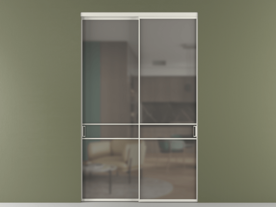 Перегородка Formato внутри проёма двустворчатая АЛПР 040.02 Алюминий Белый Сатинированное серое стекло, триплекс, 6 мм. Скрытый короб БЕЛ Цена 1277310 AMD 1. Полотно 2 шт. (800/2100 мм)
2. Комплект установки раздвижной системы
3. Базовый комплект фурнитуры
4.Ручка RONDO. Фабрика дверей Волховец 8 (800) 551 43 19 Перегородка Formato внутри проёма двустворчатая АЛПР 040.02 Алюминий Белый Сатинированное серое стекло, триплекс, 6 мм Цена 1277310 AMD | Volhovec