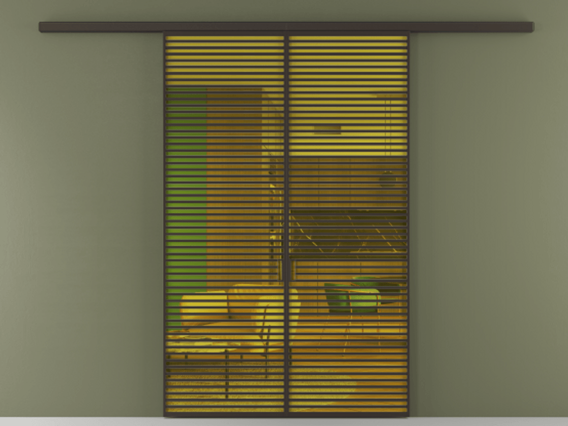 Перегородка Формато вдоль стены 2 створки АЛПР 040.07 Алюминий антрацит Прозрачное жёлтое стекло, триплекс Цена 2309500 AMD | Volhovec