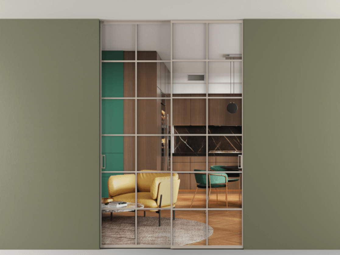 Перегородка Formato внутри проёма скрытое крепление в потолок 2 створки АЛПР 040.05 Алюминий бисквитный Прозрачное стекло "Crystal Vision", калёное. Цена 2176150 AMD 1. Полотно 2 шт. (800/2100 мм)
2. Комплект установки раздвижной системы
3. Базовый комплект фурнитуры
4. Ручка RONDO. Фабрика дверей Волховец 8 (800) 551 43 19 Перегородка Formato внутри проёма скрытое крепление в потолок 2 створки АЛПР 040.05 Алюминий бисквитный Прозрачное стекло "Crystal Vision", калёное Цена 2176150 AMD | Volhovec