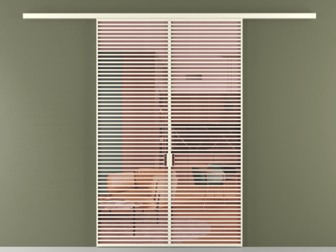 Перегородка Формато вдоль стены 2 створки АЛПР 040.07 Алюминий молочно-белый Прозрачное розовое стекло, триплекс Цена 2309500 AMD | Volhovec