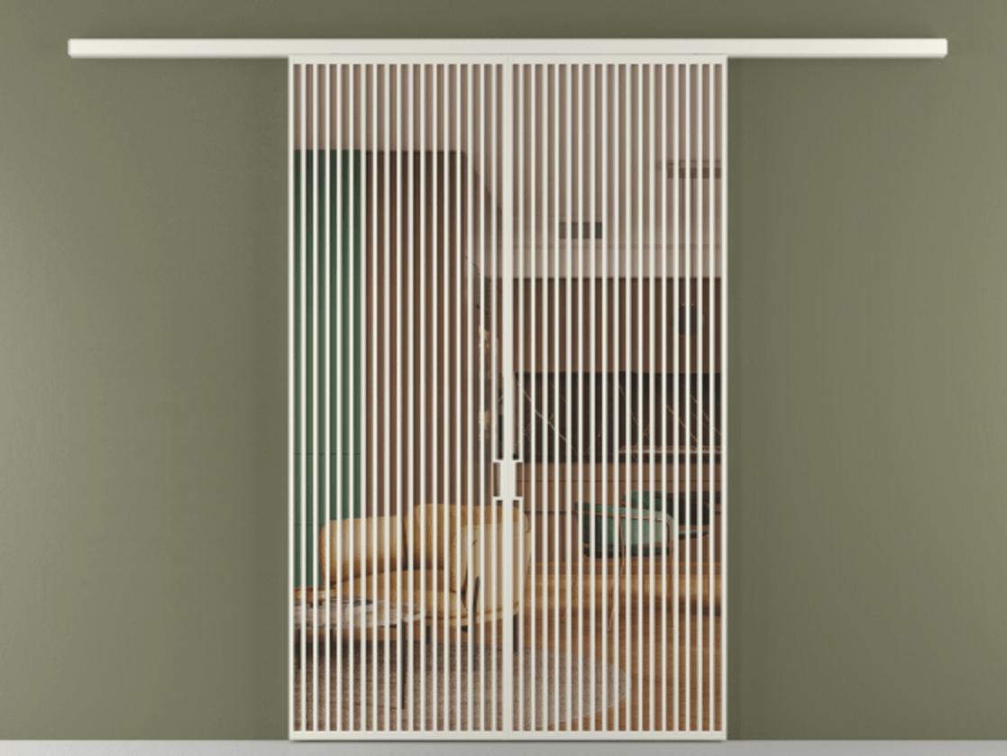 Перегородка Формато вдоль стены 2 створки АЛПР 040.06 Алюминий Белый Прозрачное оранжевое стекло, триплекс Цена 2322500 AMD | Volhovec