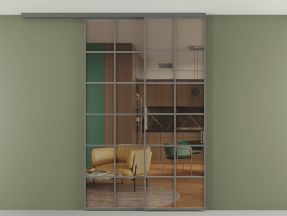 Перегородка Формато вдоль стены на потолок 2 створки с синхронным механизмом АЛПР 040.05 Алюминий классический серый Прозрачное бронзовое стекло, триплекс. Цена 1967250 AMD 1. Полотно 2 шт. (800/2100 мм)
2. Комплект установки раздвижной системы
3. Базовый комплект фурнитуры
4.Ручка Рондо. Фабрика дверей Волховец 8 (800) 551 43 19 Перегородка Формато вдоль стены на потолок 2 створки с синхронным механизмом АЛПР 040.05 Алюминий классический серый Прозрачное бронзовое стекло, триплекс Цена 1967250 AMD | Volhovec