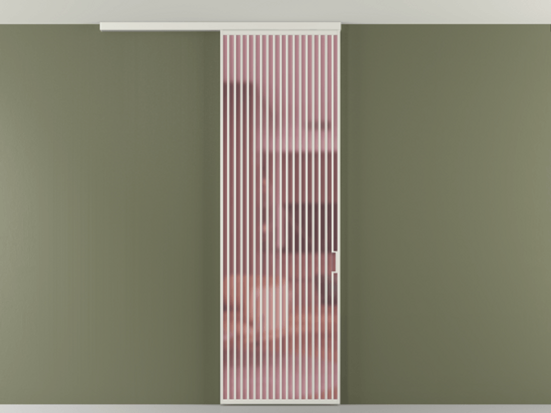 Перегородка Формато вдоль стены на потолок 1 створка АЛПР 040.06 Алюминий серый Сатинированное розовое стекло, триплекс Цена 1198500 AMD | Volhovec