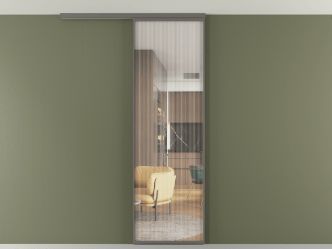 Перегородка Формато вдоль стены на потолок 1 створка АЛПР 040.01 Алюминий классический серый Рифлёное стекло "Мору", триплекс. Цена 5350 AZE 1. Полотно 2 шт. (800/2100 мм)
2. Комплект установки раздвижной системы
3. Базовый комплект фурнитуры
4.Ручка Рондо. Фабрика дверей Волховец 8 (800) 551 43 19 Перегородка Формато вдоль стены на потолок 1 створка АЛПР 040.01 Алюминий классический серый Рифлёное стекло "Мору", триплекс Цена 5350 AZE | Volhovec