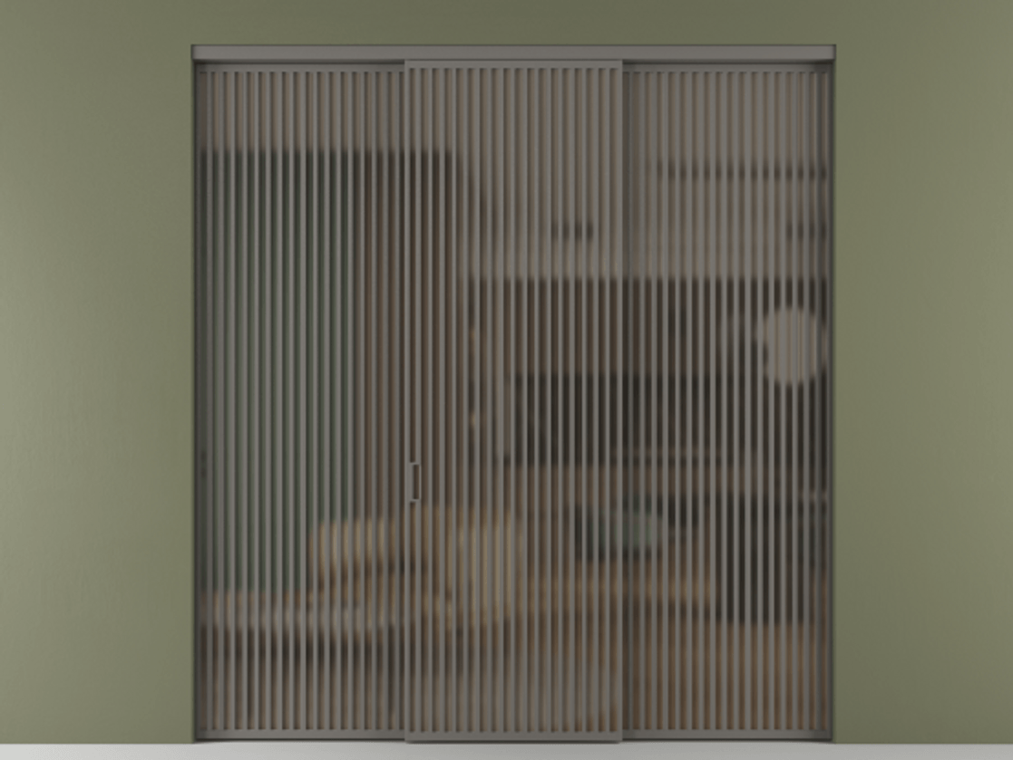 Перегородка Формато внутри проёма 3 створки АЛПР 040.06 Алюминий классический серый Сатинированное бронзовое стекло, триплекс Цена 3087230 AMD | Volhovec