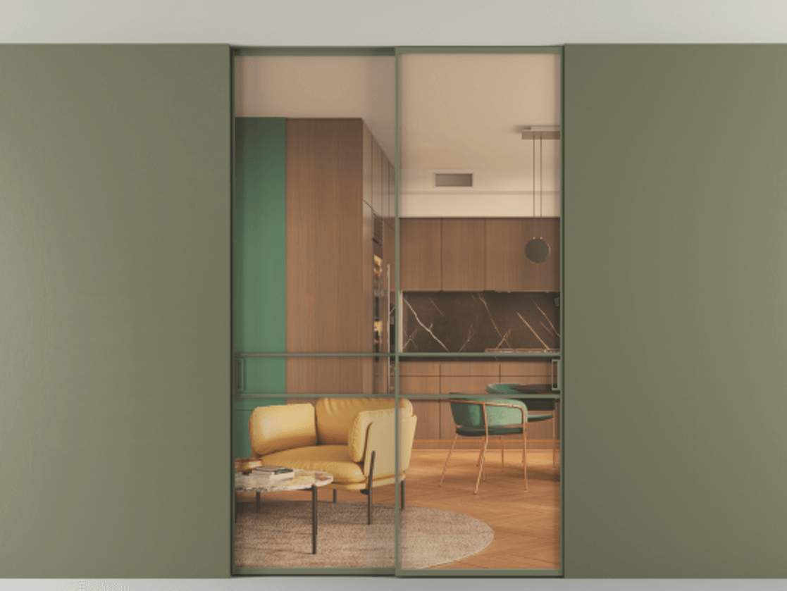 Перегородка Формато внутри проёма скрытое крепление в потолок 2 створки АЛПР 040.02 Алюминий оливковый тёмный Прозрачное оранжевое стекло, триплекс. Цена 248215 ₽ 1. Полотно 2 шт. (800/2100 мм)
2. Комплект установки раздвижной системы
3. Базовый комплект фурнитуры
4. Ручка RONDO. Фабрика дверей Волховец 8 (800) 551 43 19 Перегородка Формато внутри проёма скрытое крепление в потолок 2 створки АЛПР 040.02 Алюминий оливковый тёмный Прозрачное оранжевое стекло, триплекс Цена 248215 ₽ | Volhovec