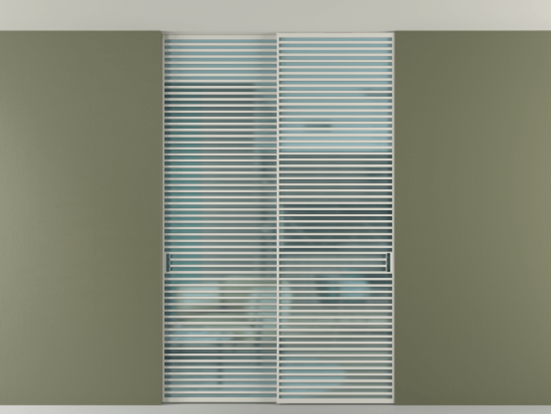 Перегородка Formato внутри проёма скрытое крепление в потолок 2 створки АЛПР 040.07 Алюминий тёплый серый Сатинированное голубое стекло, триплекс. Цена 3406500 AMD 1. Полотно 2 шт. (800/2100 мм)
2. Комплект установки раздвижной системы
3. Базовый комплект фурнитуры
4. Ручка RONDO. Фабрика дверей Волховец 8 (800) 551 43 19 Перегородка Formato внутри проёма скрытое крепление в потолок 2 створки АЛПР 040.07 Алюминий тёплый серый Сатинированное голубое стекло, триплекс Цена 3406500 AMD | Volhovec