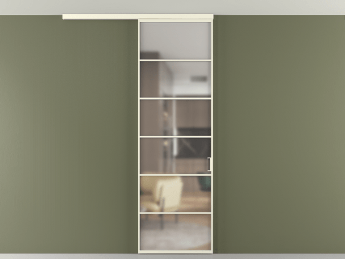 Перегородка Формато вдоль стены на потолок 1 створка АЛПР 040.04 Алюминий молочно-белый Сатинированное стекло "Мателюкс Кристал Вижн", калёное, матовое, каленое 6 мм Цена 770520 AMD | Volhovec