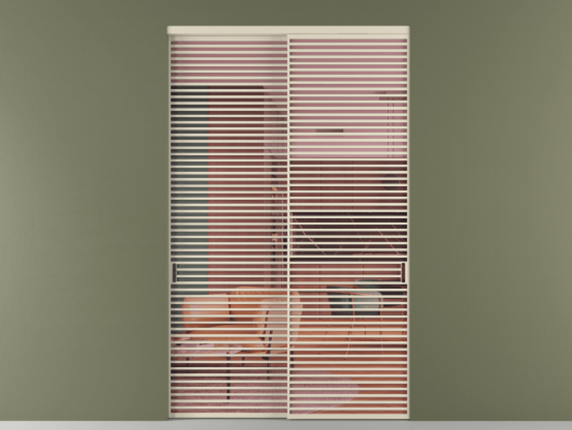 Перегородка Formato внутри проёма 2 створки АЛПР 040.07 Алюминий бежево-серый Прозрачное розовое стекло, триплекс Цена 133634900 so'm  | Volhovec