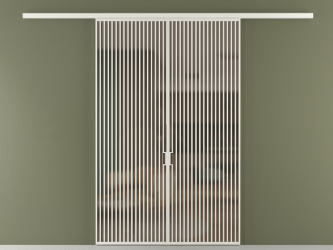 Перегородка Formato вдоль стены 2 створки АЛПР 040.06 Алюминий серый Сатинированное бронзовое стекло, триплекс Цена 2893180 AMD | Volhovec