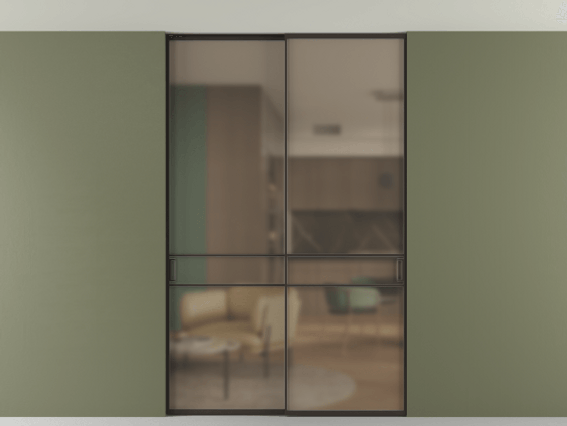 Перегородка Формато внутри проёма скрытое крепление в потолок 2 створки АЛПР 040.02 Алюминий антрацит Сатинированное бронзовое стекло, триплекс. Цена 1673960 AMD 1. Полотно 2 шт. (800/2100 мм)
2. Комплект установки раздвижной системы
3. Базовый комплект фурнитуры
4. Ручка Рондо. Фабрика дверей Волховец 8 (800) 551 43 19 Перегородка Формато внутри проёма скрытое крепление в потолок 2 створки АЛПР 040.02 Алюминий антрацит Сатинированное бронзовое стекло, триплекс Цена 1673960 AMD | Volhovec