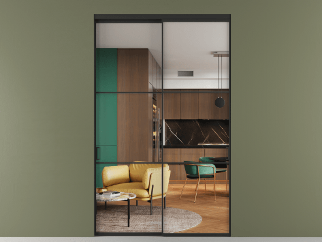 Перегородка Formato внутри проёма двустворчатая АЛПР 040.03 Алюминий Черный Прозрачное стекло "Crystal Vision", калёное, 6 мм. Скрытый короб ЧЕР Цена 225940 ₽ 1. Полотно 2 шт. (800/2100 мм)
2. Комплект установки раздвижной системы
3. Базовый комплект фурнитуры
4.Ручка RONDO. Фабрика дверей Волховец 8 (800) 551 43 19 Перегородка Formato внутри проёма двустворчатая АЛПР 040.03 Алюминий Черный Прозрачное стекло "Crystal Vision", калёное, 6 мм Цена 225940 ₽ | Volhovec