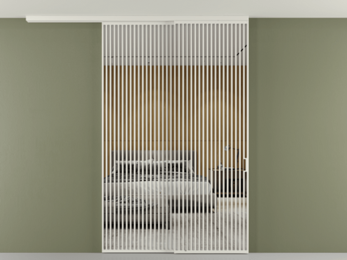 Перегородка Formato вдоль стены на потолок телескопик синхро 2 АЛПР 040.06 Алюминий Белый Двустороннее зеркало, триплекс , триплекс 6 мм Цена 2892151 AMD | Volhovec