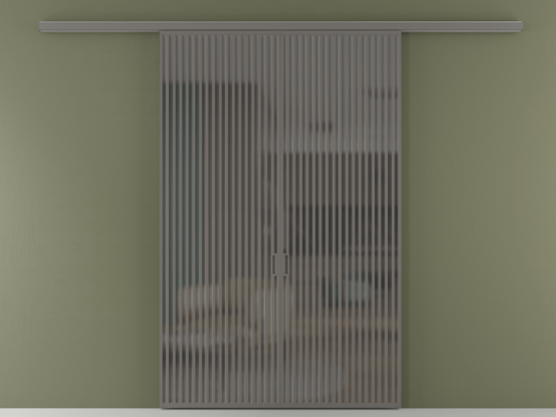 Перегородка Formato вдоль стены 2 створки АЛПР 040.06 Алюминий классический серый Сатинированное серое стекло, триплекс Цена 2893180 AMD | Volhovec