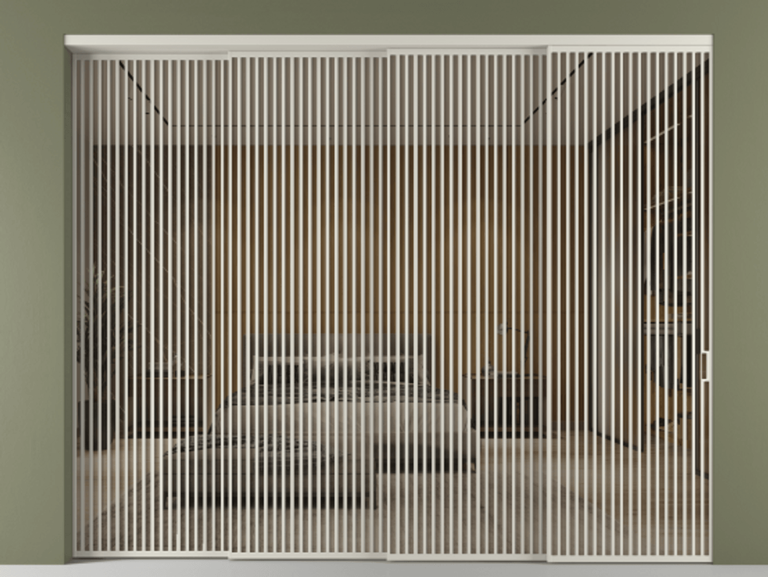 Перегородка Формато внутри проёма 4 створки с синхронным механизмом АЛПР 040.06 Алюминий тёплый серый Рефлективное бронзовое стекло "Стопсол", калёное. Цена 5414890 AMD 1. Полотно 4 шт. (800/2100 мм)
2. Комплект установки раздвижной системы
3. Базовый комплект фурнитуры
4. Комплект фурнитуры телескопик синхро-3
5. Ручка Рондо. Фабрика дверей Волховец 8 (800) 551 43 19 Перегородка Формато внутри проёма 4 створки с синхронным механизмом АЛПР 040.06 Алюминий тёплый серый Рефлективное бронзовое стекло "Стопсол", калёное Цена 5414890 AMD | Volhovec