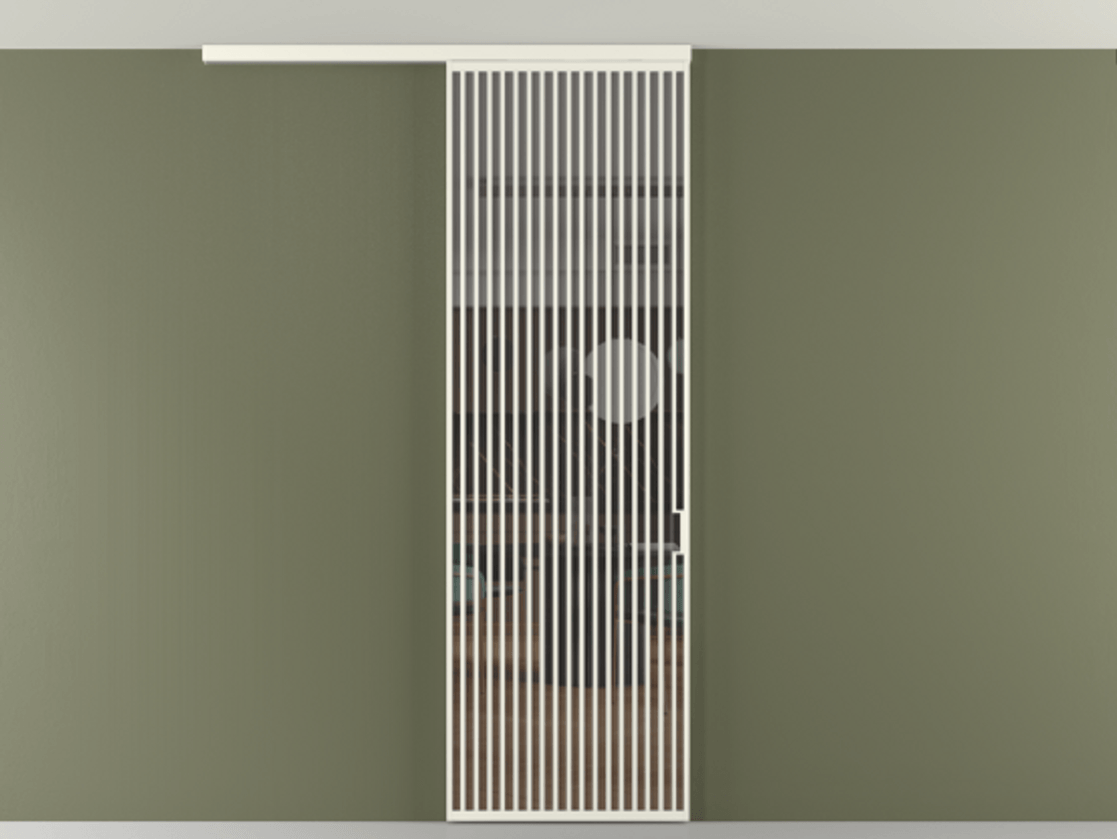 Перегородка Формато вдоль стены на потолок 1 створка АЛПР 040.06 Алюминий жемчужный Прозрачное серое стекло, триплекс Цена 1262670 AMD | Volhovec