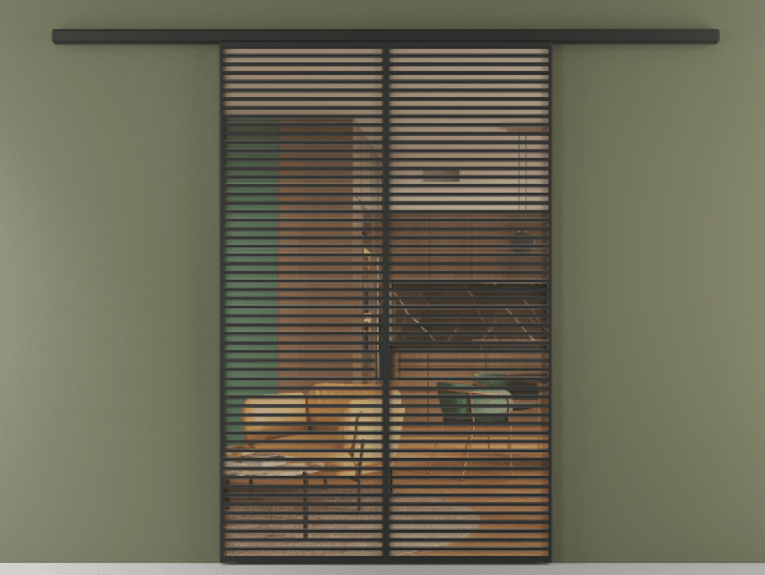 Перегородка Формато вдоль стены 2 створки АЛПР 040.07 Алюминий Черный Прозрачное оранжевое стекло, триплекс Цена 2211400 AMD | Volhovec