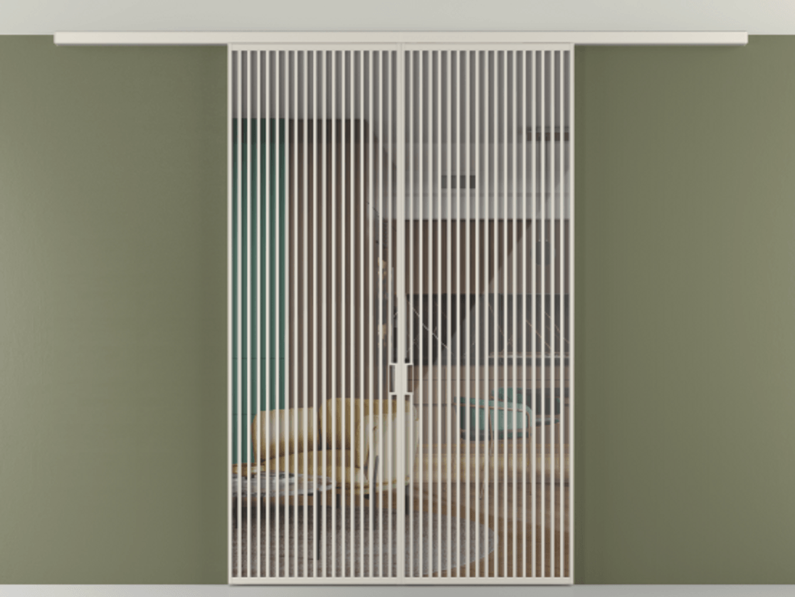 Перегородка Формато вдоль стены на потолок 2 створки АЛПР 040.06 Алюминий облачно-серый Рефлективное прозрачное стекло "Стопсол", калёное Цена 2563770 AMD | Volhovec