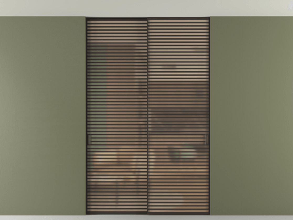 Перегородка Formato внутри проёма скрытое крепление в потолок 2 створки АЛПР 040.07 Алюминий антрацит Сатинированное оранжевое стекло, триплекс Цена 2764500 AMD | Volhovec