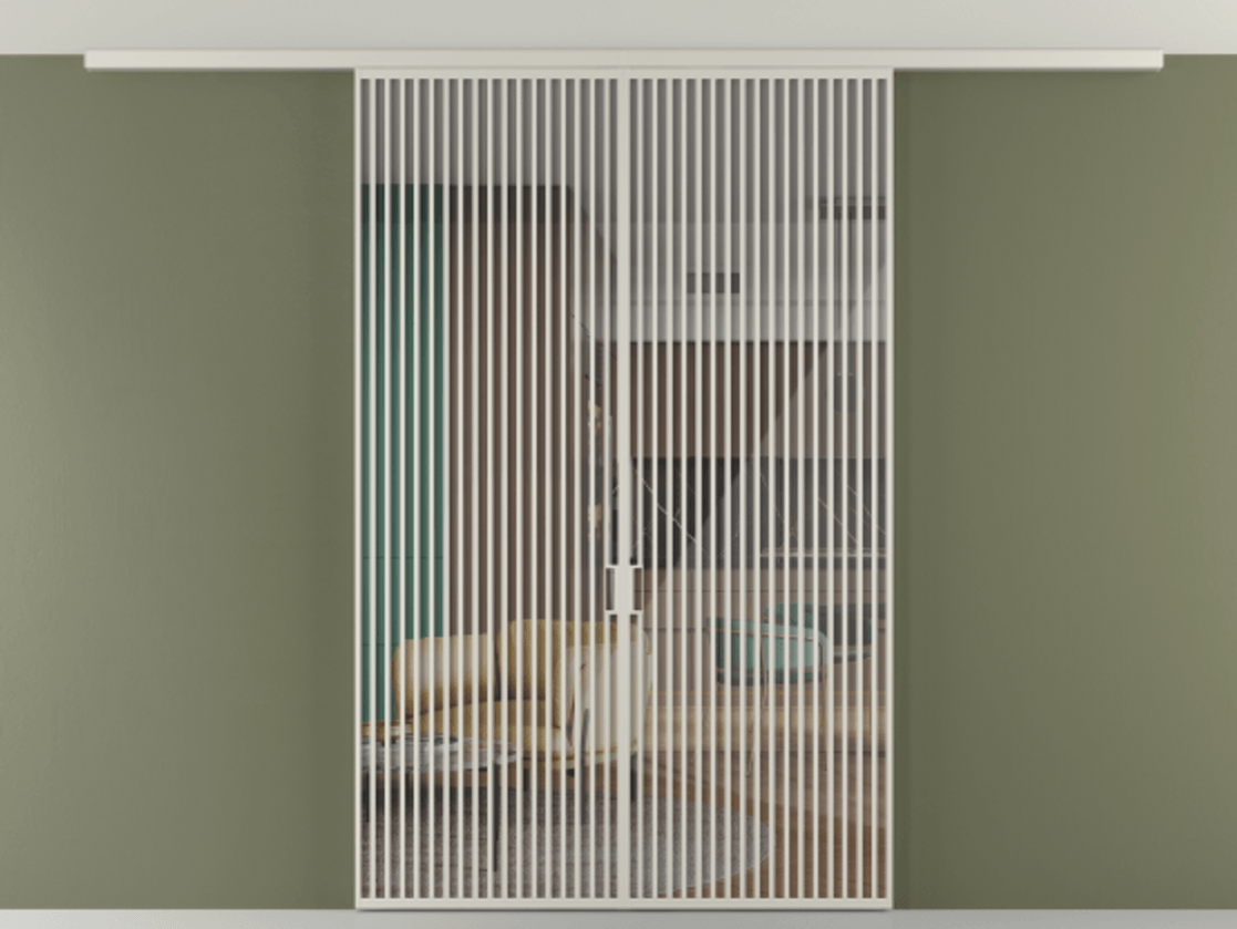 Перегородка Формато вдоль стены на потолок 2 створки АЛПР 040.06 Алюминий тёплый серый Рефлективное прозрачное стекло "Стопсол", калёное Цена 3099000 AMD | Volhovec