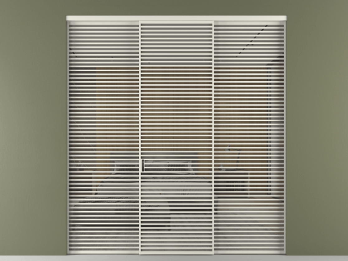 Перегородка Формато внутри проёма 3 створки АЛПР 040.07 Алюминий Белый Рефлективное серое стекло "Стопсол", калёное. Скрытый короб БЕЛ Цена 3948610 AMD 1. Полотно 3 шт. (800/2100 мм)
2. Комплект установки раздвижной системы
3. Базовый комплект фурнитуры
4.Ручка Рондо. Фабрика дверей Волховец 8 (800) 551 43 19 Перегородка Формато внутри проёма 3 створки АЛПР 040.07 Алюминий Белый Рефлективное серое стекло "Стопсол", калёное Цена 3948610 AMD | Volhovec