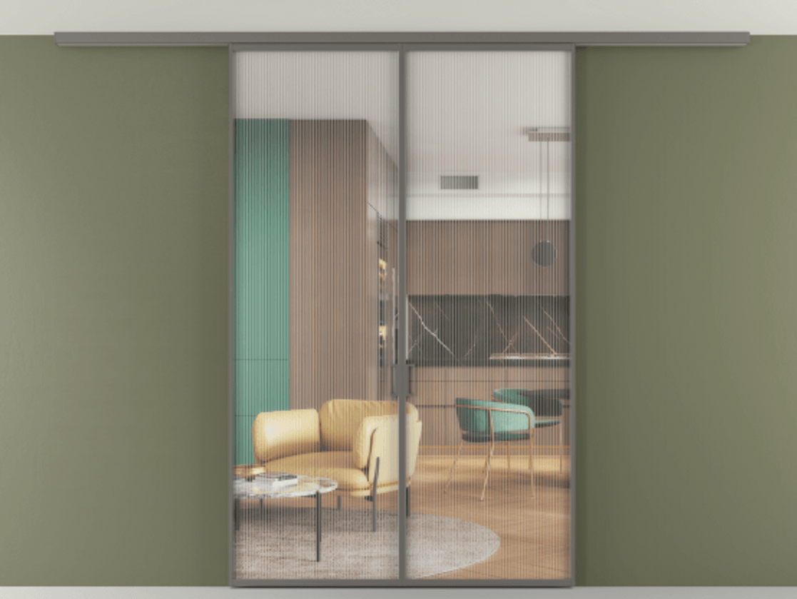 Перегородка Формато вдоль стены на потолок 2 створки АЛПР 040.01 Алюминий классический серый Рифлёное стекло "Мору", триплекс. Цена 1336470 AMD 1. Полотно 2 шт. (800/2100 мм)
2. Комплект установки раздвижной системы
3. Базовый комплект фурнитуры
4.Ручка Рондо. Фабрика дверей Волховец 8 (800) 551 43 19 Перегородка Формато вдоль стены на потолок 2 створки АЛПР 040.01 Алюминий классический серый Рифлёное стекло "Мору", триплекс Цена 1336470 AMD | Volhovec