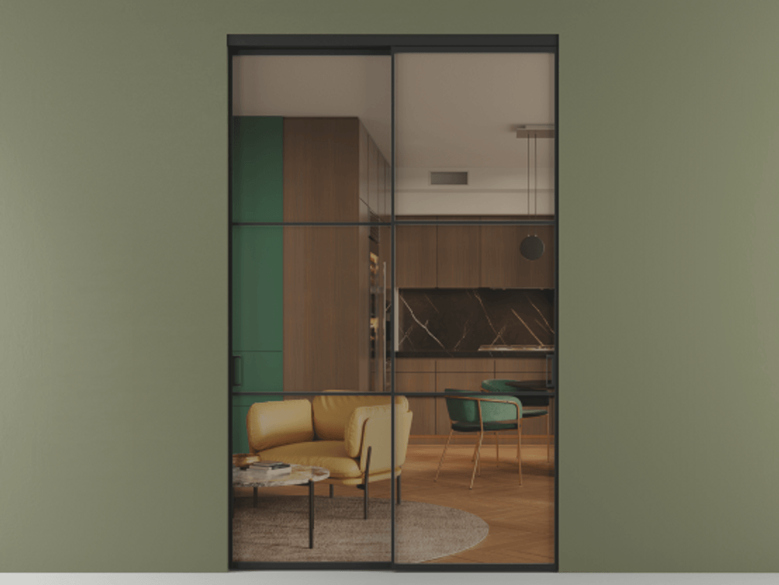 Перегородка Formato внутри проёма двустворчатая АЛПР 040.03 Алюминий Черный Прозрачное бронзовое стекло, триплекс, 6 мм. Скрытый короб ЧЕР Цена 208340 ₽ 1. Полотно 2 шт. (800/2100 мм)
2. Комплект установки раздвижной системы
3. Базовый комплект фурнитуры
4.Ручка RONDO. Фабрика дверей Волховец 8 (800) 551 43 19 Перегородка Formato внутри проёма двустворчатая АЛПР 040.03 Алюминий Черный Прозрачное бронзовое стекло, триплекс, 6 мм Цена 208340 ₽ | Volhovec