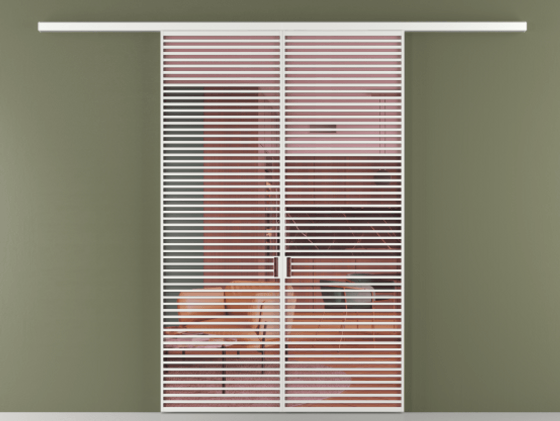 Перегородка Формато вдоль стены 2 створки АЛПР 040.07 Алюминий белоснежный Прозрачное розовое стекло, триплекс Цена 2309500 AMD | Volhovec