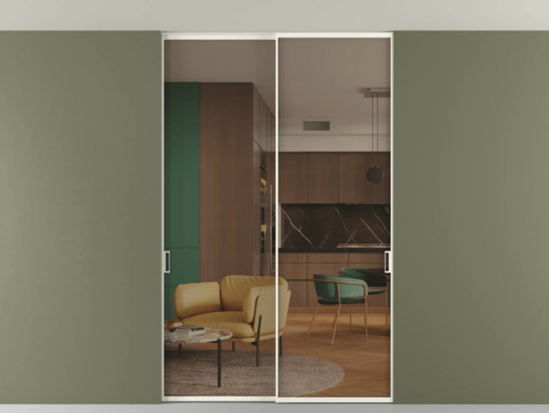 Перегородка Формато внутри проёма скрытое крепление в потолок 2 створки АЛПР 040.01 Алюминий пудровый белый Прозрачное бронзовое стекло, триплекс. Цена 1613870 AMD 1. Полотно 2 шт. (800/2100 мм)
2. Комплект установки раздвижной системы
3. Базовый комплект фурнитуры
4. Ручка Рондо. Фабрика дверей Волховец 8 (800) 551 43 19 Перегородка Формато внутри проёма скрытое крепление в потолок 2 створки АЛПР 040.01 Алюминий пудровый белый Прозрачное бронзовое стекло, триплекс Цена 1613870 AMD | Volhovec