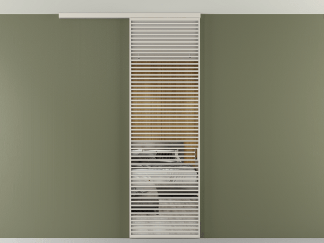 Перегородка Формато вдоль стены на потолок 1 створка АЛПР 040.07 Алюминий облачно-серый Двустороннее зеркало, триплекс , триплекс 6 мм Цена 1262670 AMD | Volhovec