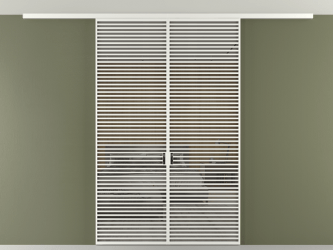 Перегородка Формато вдоль стены на потолок 2 створки АЛПР 040.07 Алюминий светло-серый Рефлективное серое стекло "Стопсол", калёное Цена 3099000 AMD | Volhovec