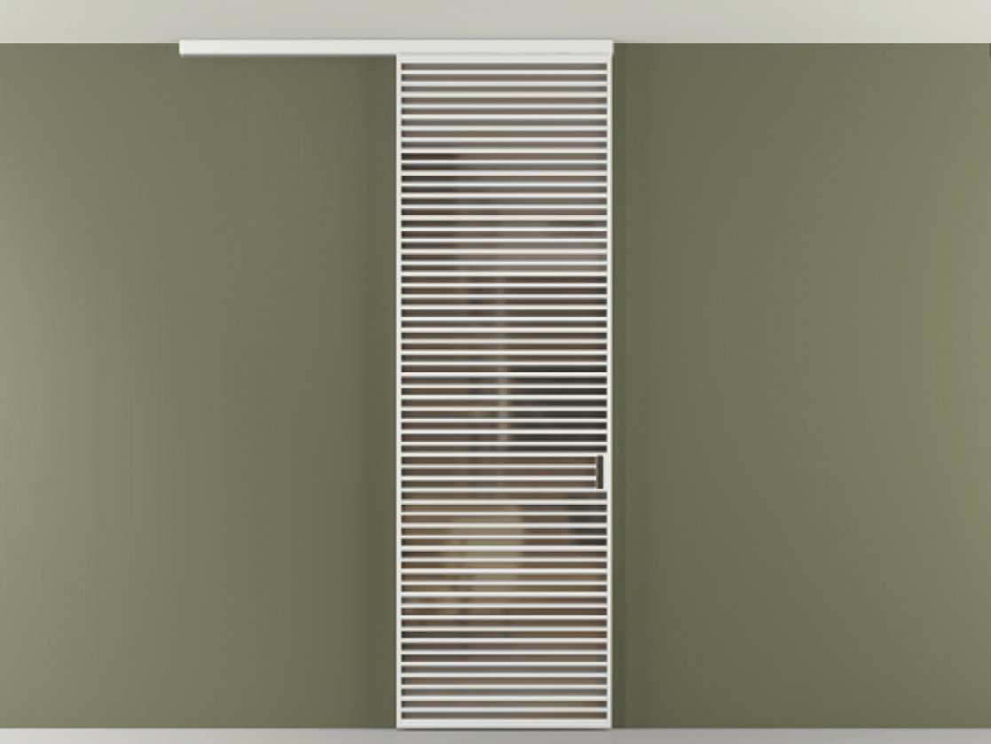 Перегородка Формато вдоль стены на потолок 1 створка АЛПР 040.07 Алюминий белоснежный Сатинированное бронзовое стекло, триплекс Цена 1262670 AMD | Volhovec