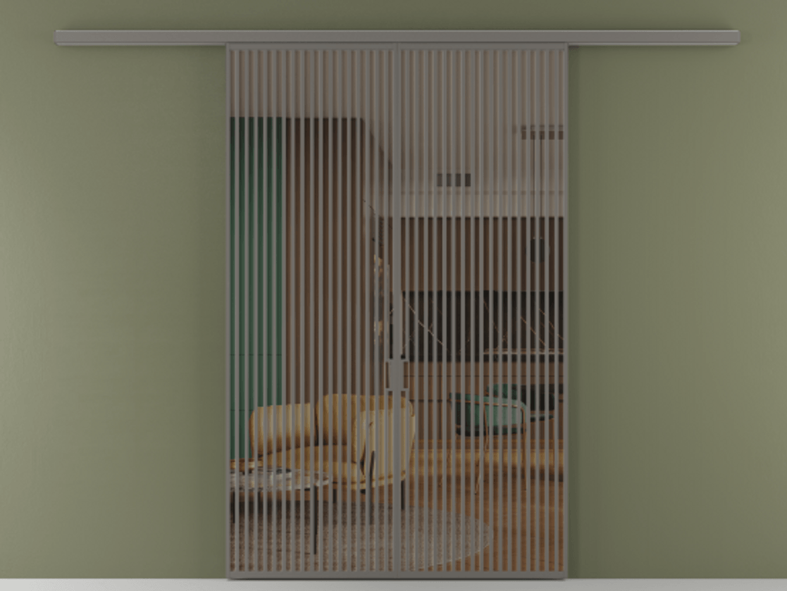 Перегородка Формато вдоль стены 2 створки АЛПР 040.06 Алюминий классический серый Прозрачное бронзовое стекло, триплекс Цена 2309480 AMD | Volhovec