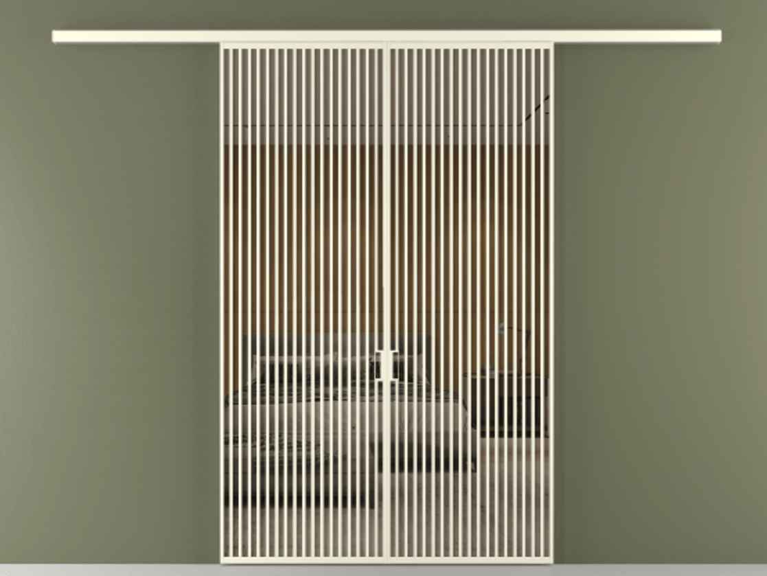 Перегородка Формато вдоль стены 2 створки АЛПР 040.06 Алюминий молочно-белый Рефлективное бронзовое стекло "Стопсол", калёное Цена 3001080 AMD | Volhovec