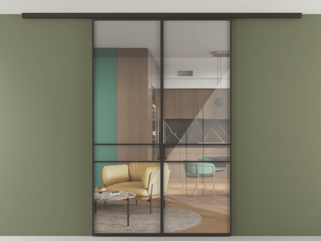 Перегородка Формато вдоль стены на потолок 2 створки АЛПР 040.02 Алюминий антрацит Рефлективное прозрачное стекло "Стопсол", калёное. Цена 1400570 AMD 1. Полотно 2 шт. (800/2100 мм)
2. Комплект установки раздвижной системы
3. Базовый комплект фурнитуры
4.Ручка Рондо. Фабрика дверей Волховец 8 (800) 551 43 19 Перегородка Формато вдоль стены на потолок 2 створки АЛПР 040.02 Алюминий антрацит Рефлективное прозрачное стекло "Стопсол", калёное Цена 1400570 AMD | Volhovec