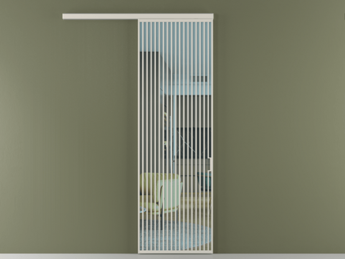 Перегородка Formato вдоль стены 1 створка АЛПР 040.06 Алюминий облачно-серый Прозрачное голубое стекло, триплекс Цена 1244100 AMD  | Volhovec