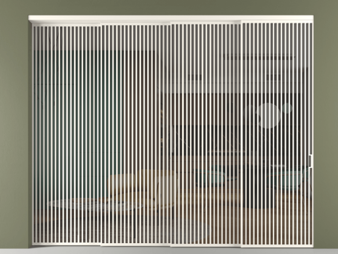 Перегородка Формато внутри проёма 4 створки с синхронным механизмом АЛПР 040.06 Алюминий пудровый белый Прозрачное серое стекло, триплекс. Цена 5242250 AMD 1. Полотно 4 шт. (800/2100 мм)
2. Комплект установки раздвижной системы
3. Базовый комплект фурнитуры
4. Комплект фурнитуры телескопик синхро-3
5. Ручка Рондо. Фабрика дверей Волховец 8 (800) 551 43 19 Перегородка Формато внутри проёма 4 створки с синхронным механизмом АЛПР 040.06 Алюминий пудровый белый Прозрачное серое стекло, триплекс Цена 5242250 AMD | Volhovec